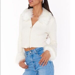 Show Me Your Mumu Zermatt zip up pebble white size M